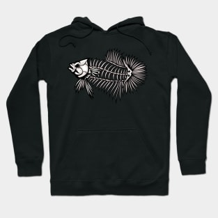 Betta Fish Skeleton Aquarium Fish Lover Hoodie